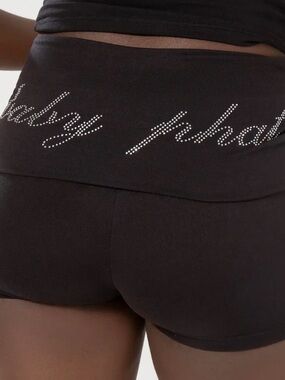 Baby Phat Black Rhinestone Logo Shorts